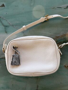 J.CREW mini signet Crossbody Bag in pebbled ivory leather STYLE J0299